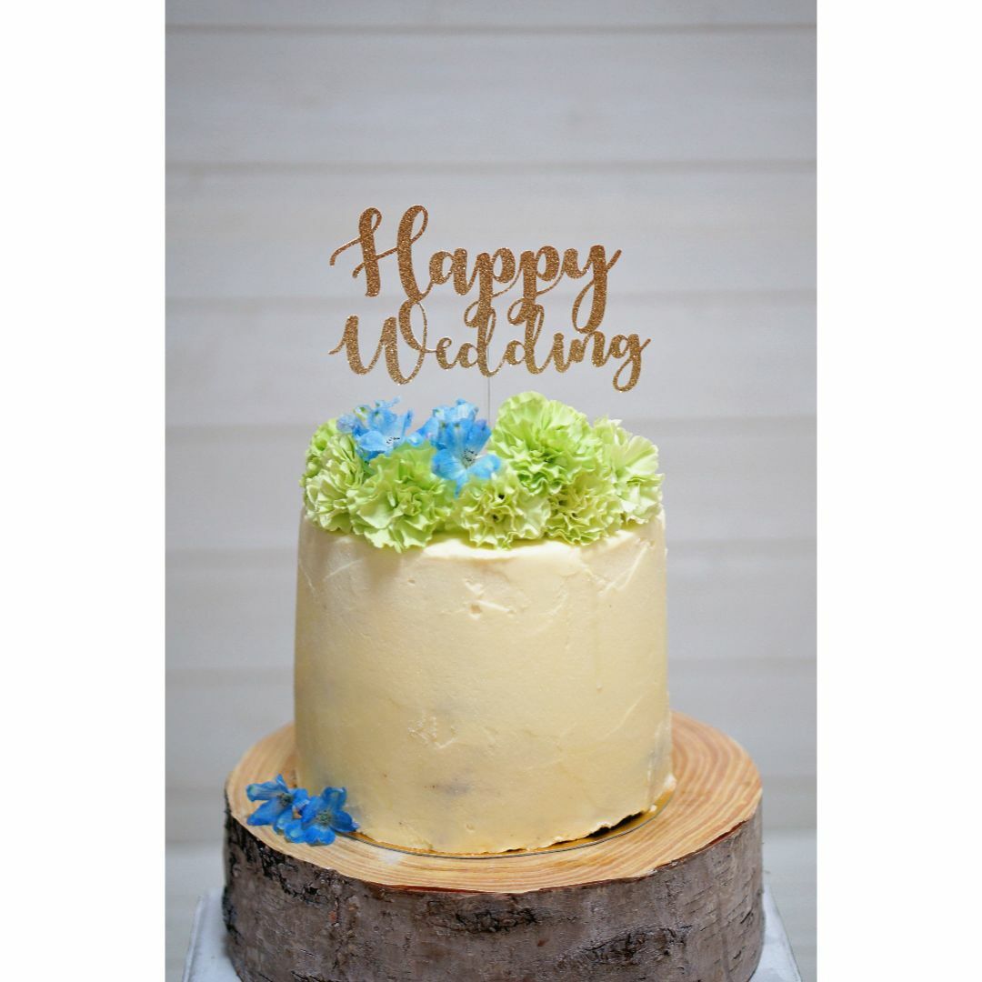 Happy Wedding 　ケーキトッパー ハンドメイドのウェディング(その他)の商品写真