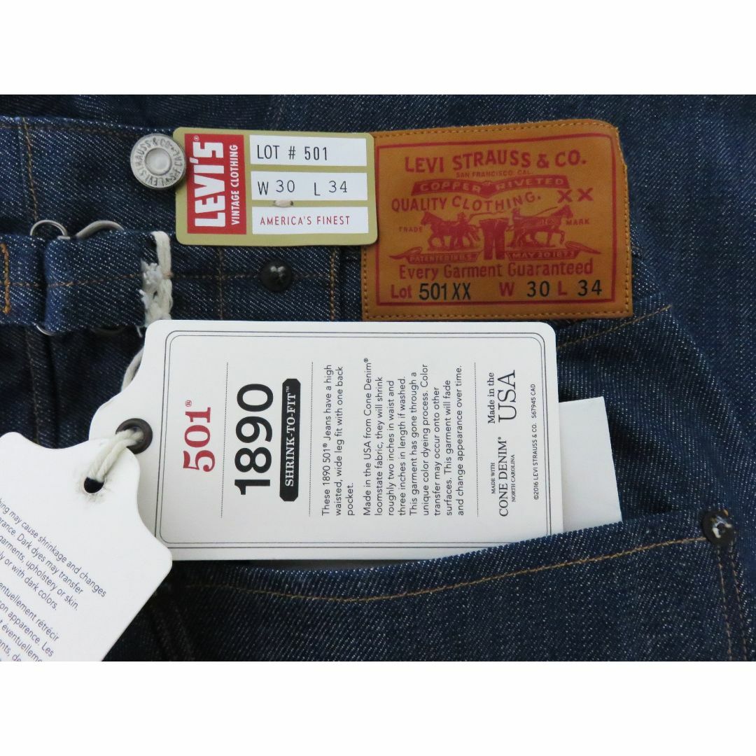 渡り幅29cmVintage Levi’s 1890 501XX USA