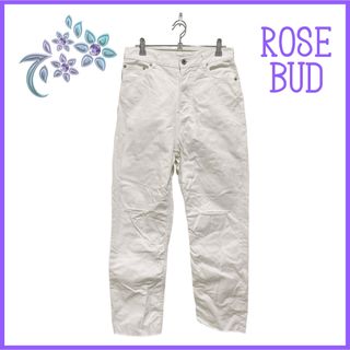 ローズバッド(ROSE BUD)の【ROSE BUD】カジュアル パンツ ホワイト S ダメージ加工 カットオフ(カジュアルパンツ)