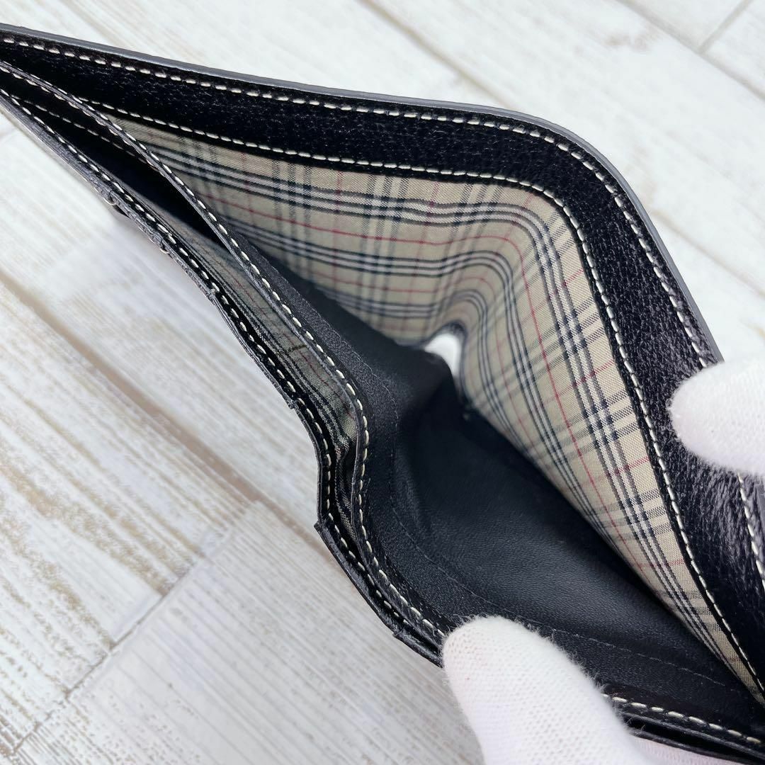 BURBERRY(バーバリー)の【 極美品 】BURBERRY バーバリー 折財布  二つ折り ノバチェック 黒 メンズのファッション小物(折り財布)の商品写真