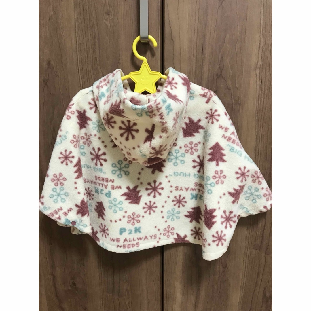 最終値下げ☆フリースポンチョ95cm キッズ/ベビー/マタニティのキッズ服女の子用(90cm~)(ジャケット/上着)の商品写真