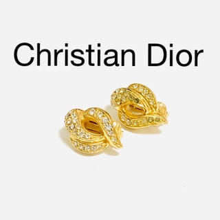 Christian Dior - Dior イヤリング ロゴ ハート ラインストーン 刻印 ...