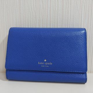 ケイトスペードニューヨーク(kate spade new york)のケイトスペード ミディアム 三つ折財布 レザー ブルー(財布)