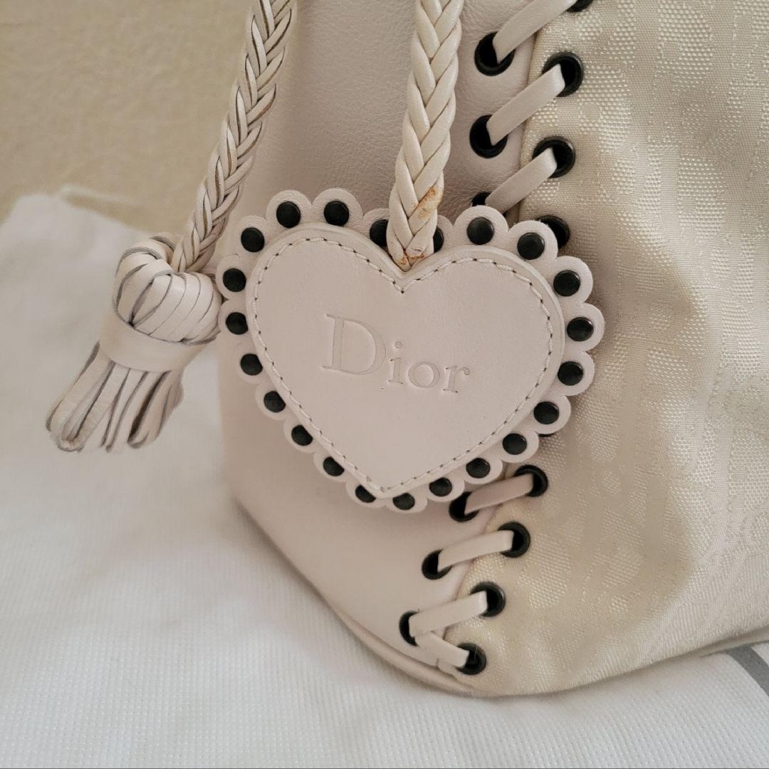 ハンドバッグDior トロッター ウッドハンドル  ハンドバッグ タッセルハートアクトワン