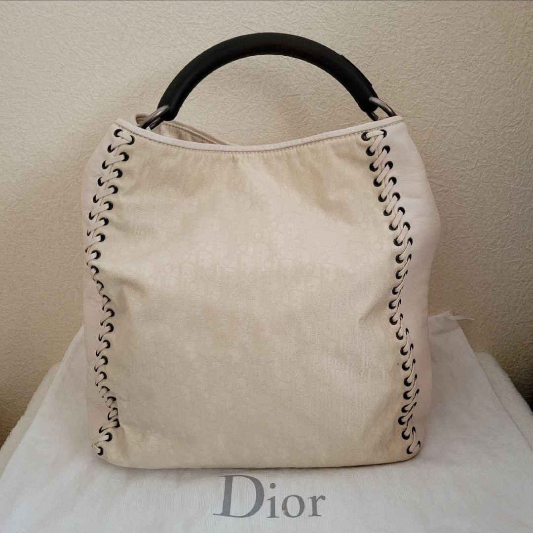 ハンドバッグDior トロッター ウッドハンドル  ハンドバッグ タッセルハートアクトワン