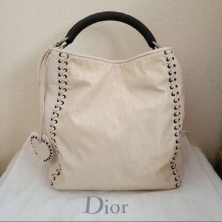 クリスチャンディオール(Christian Dior)のDior トロッター ウッドハンドル  ハンドバッグ タッセルハートアクトワン(ハンドバッグ)