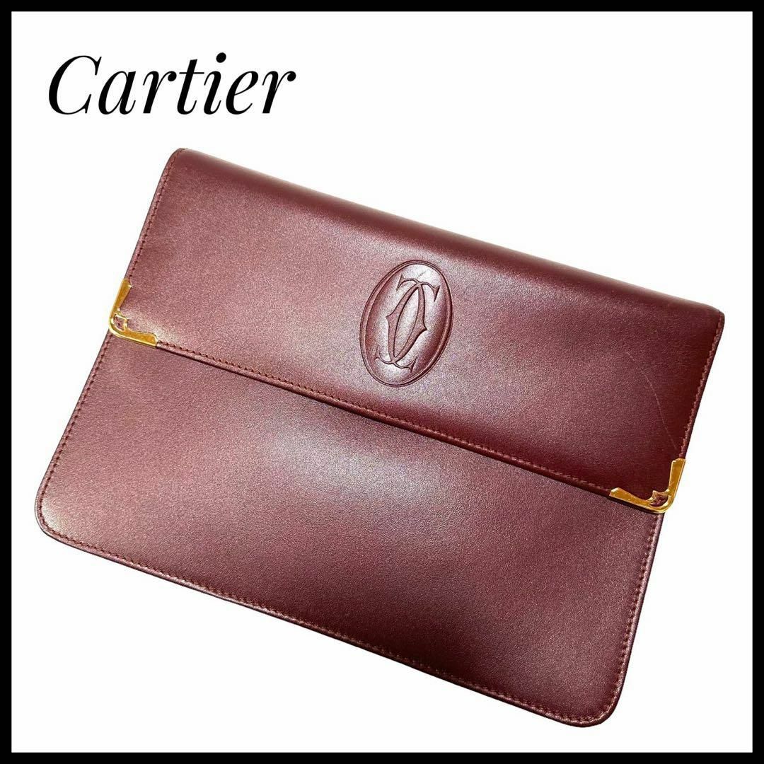 Cartier(カルティエ)のカルティエ マストライン クラッチバッグ ストラップ付  レザー ボルドー レディースのバッグ(クラッチバッグ)の商品写真