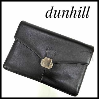 ダンヒル(Dunhill)のダンヒル  セカンドバッグ サイドカー  黒 レザー ロゴ(セカンドバッグ/クラッチバッグ)