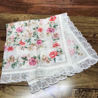 ローラアシュレイ(LAURA ASHLEY)のローラアシュレイ 花柄 ハンカチ レース アイボリー (ハンカチ)