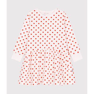 プチバトー(PETIT BATEAU)のプチバトー　スウェットプリントワンピース　ドット柄　水玉(ワンピース)