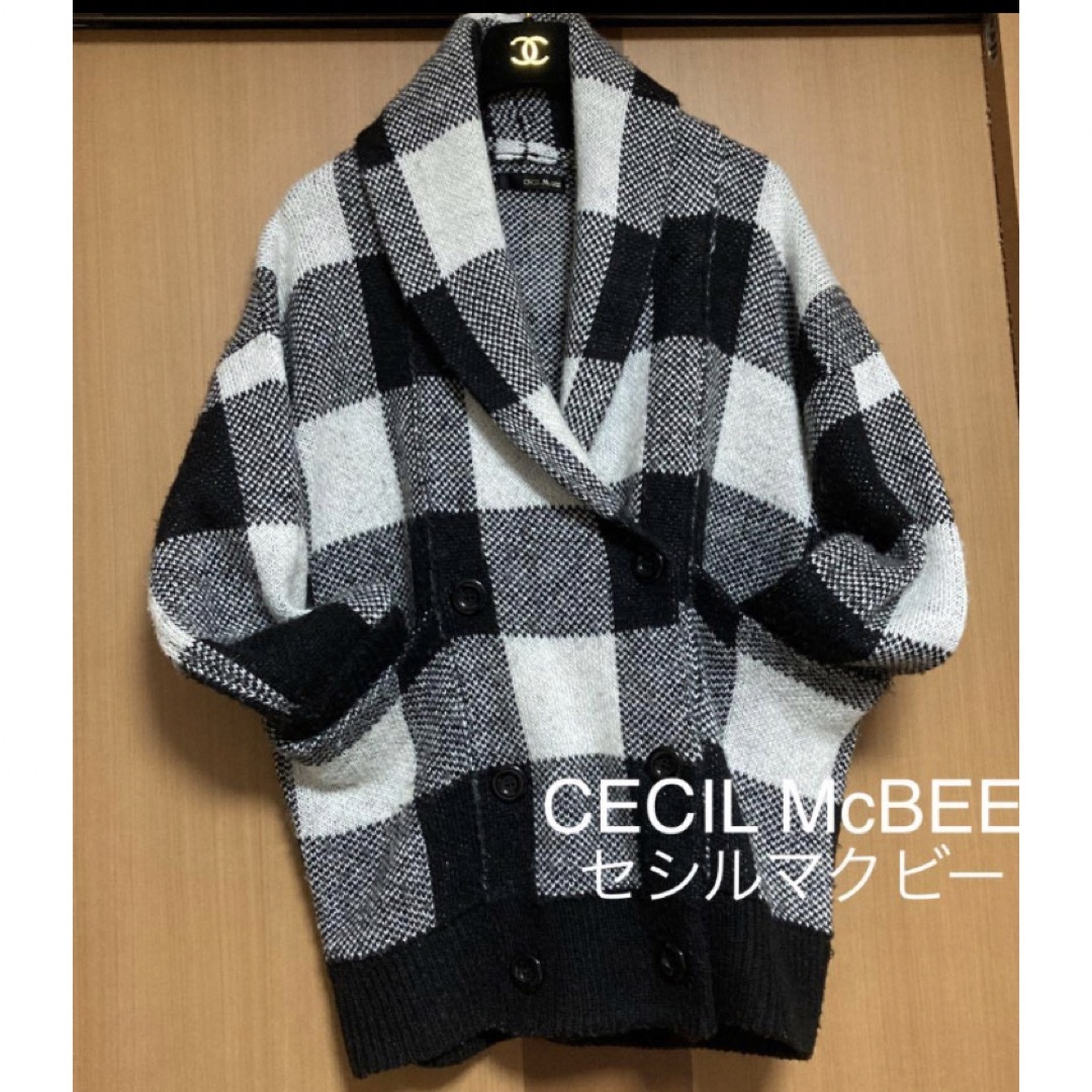 CECIL McBEE(セシルマクビー)の激カワ❤️希少♪カッコいい【CECILMcBEE】セシルマクビー　ニットコート レディースのジャケット/アウター(チェスターコート)の商品写真