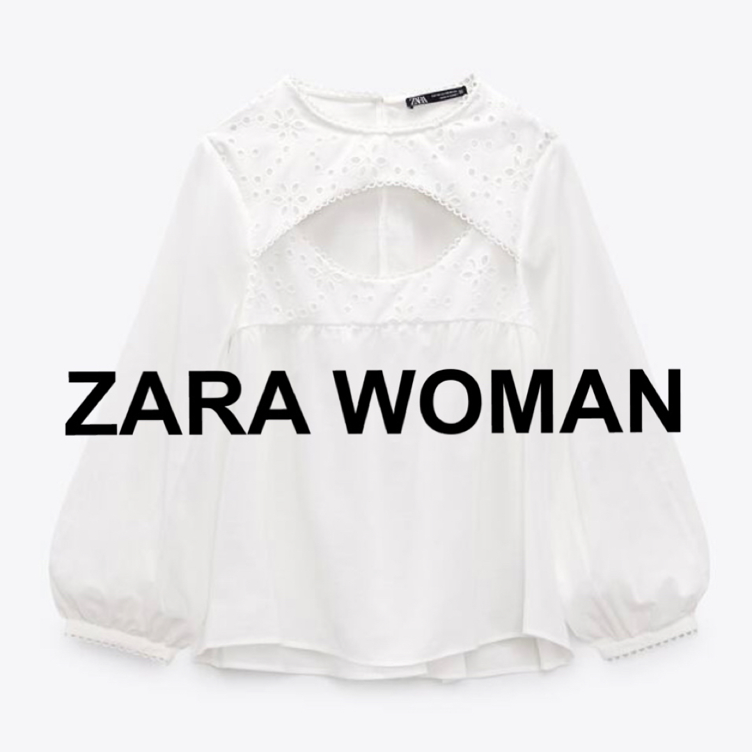 ZARA(ザラ)のZALA woman ザラウーマン スリットブラウス レース L レディースのトップス(シャツ/ブラウス(長袖/七分))の商品写真