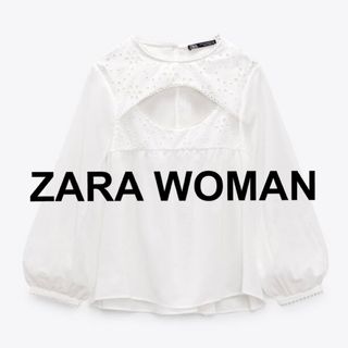 ザラ(ZARA)のZALA woman ザラウーマン スリットブラウス レース L(シャツ/ブラウス(長袖/七分))