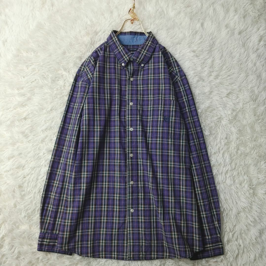 CHAPS(チャップス)の一点物US輸入 チャップス 長袖BDシャツ チェック柄 パープル 2XL メンズのトップス(シャツ)の商品写真