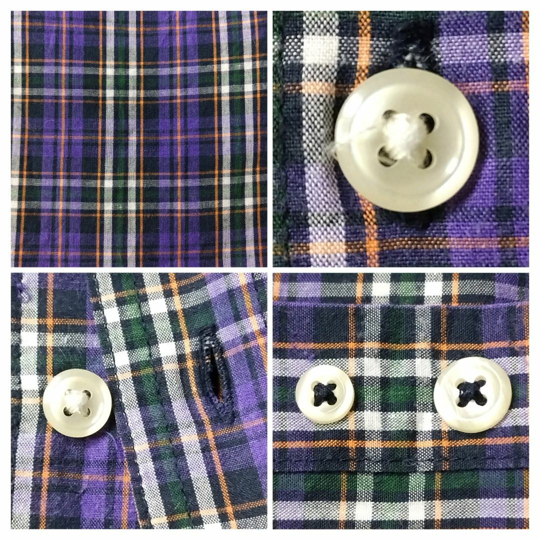CHAPS(チャップス)の一点物US輸入 チャップス 長袖BDシャツ チェック柄 パープル 2XL メンズのトップス(シャツ)の商品写真