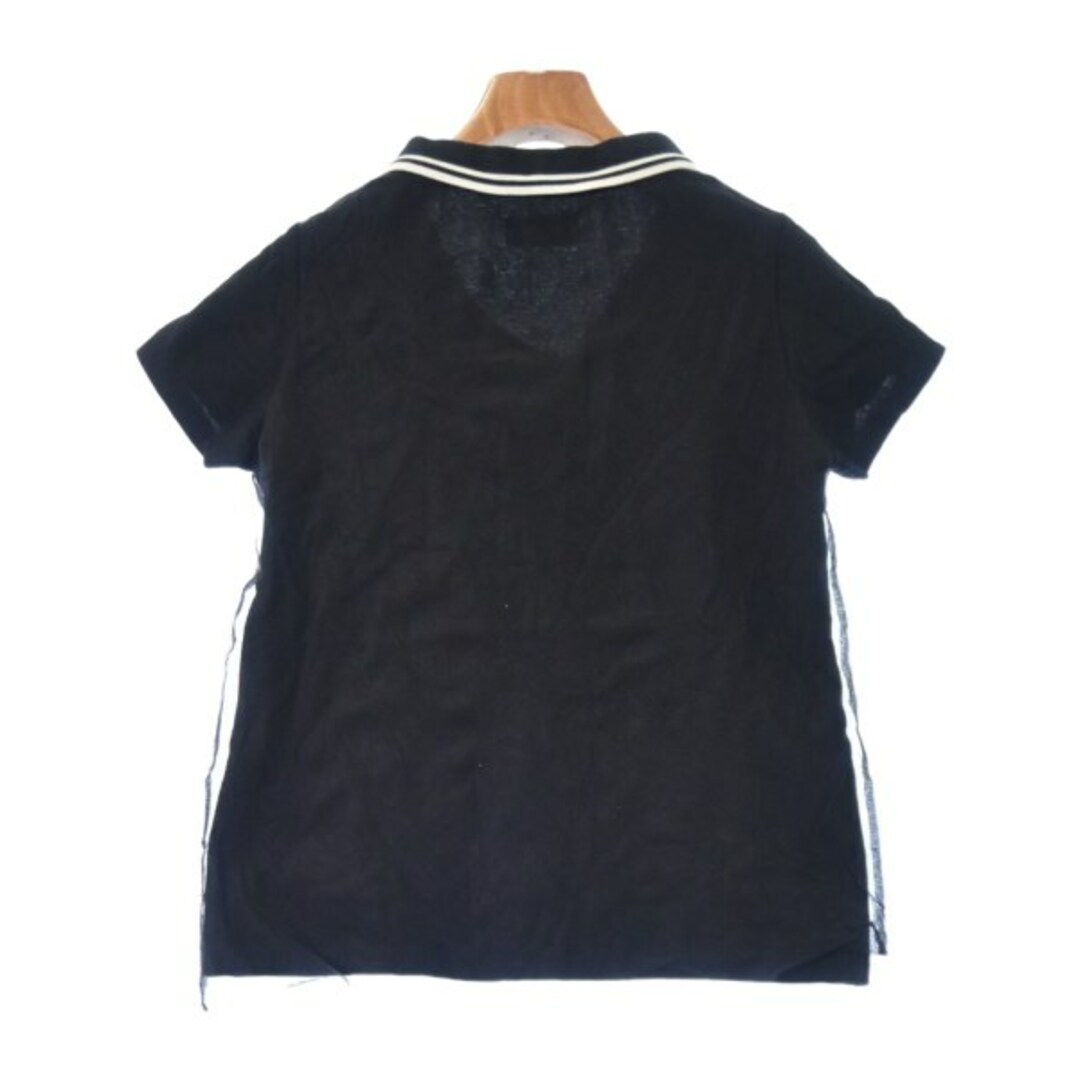 FRED PERRY(フレッドペリー)のFRED PERRY フレッドペリー ポロシャツ 8(S位) 黒xオフホワイト 【古着】【中古】 レディースのトップス(ポロシャツ)の商品写真