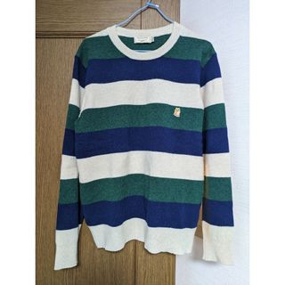 メゾンキツネ(MAISON KITSUNE')のMAISON KITSUNE メゾンキツネ ラム ウール ボーダー セーター L(ニット/セーター)