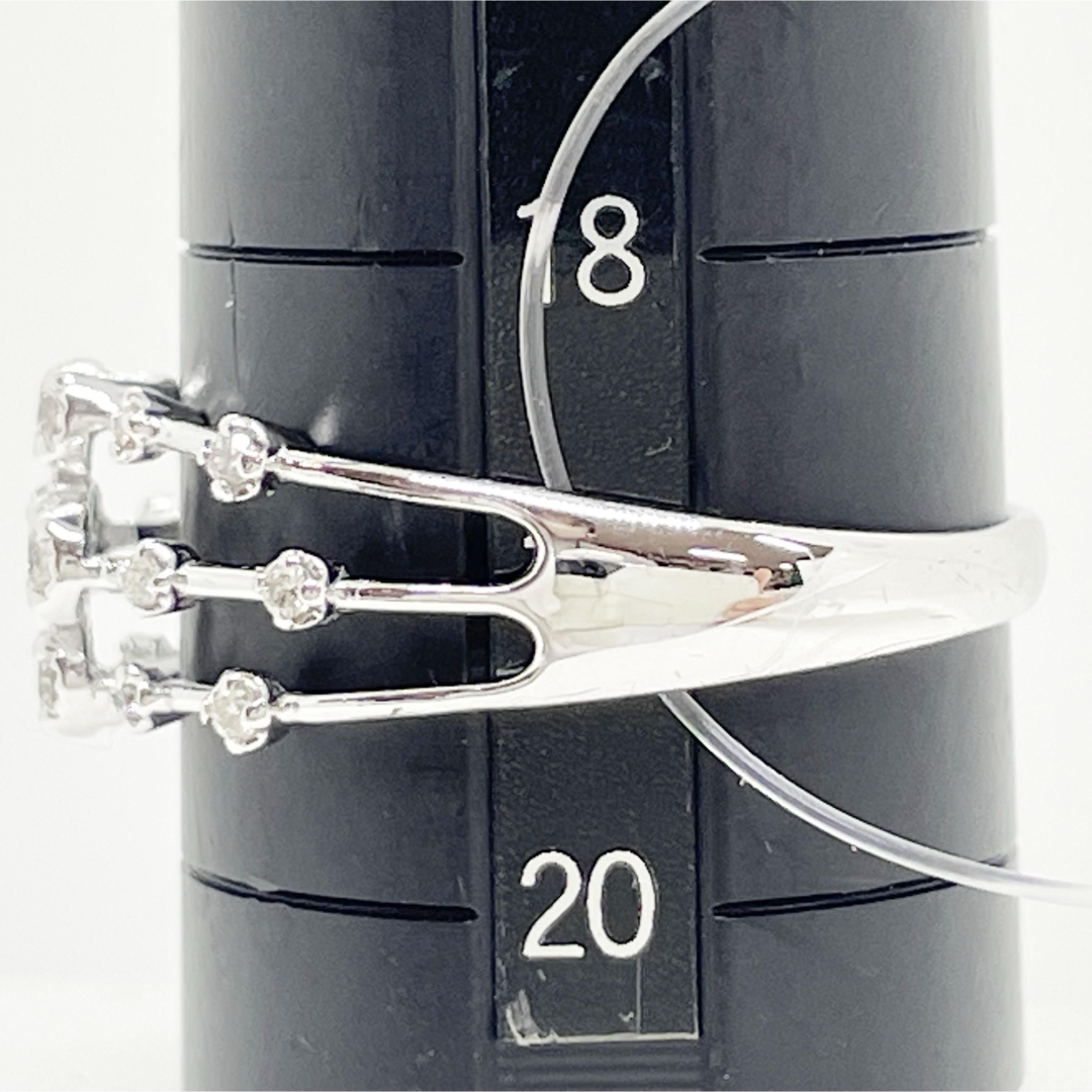 [新品同様]K18WGホワイトゴールド金天然ダイヤモンドリング指輪日本製 レディースのアクセサリー(リング(指輪))の商品写真