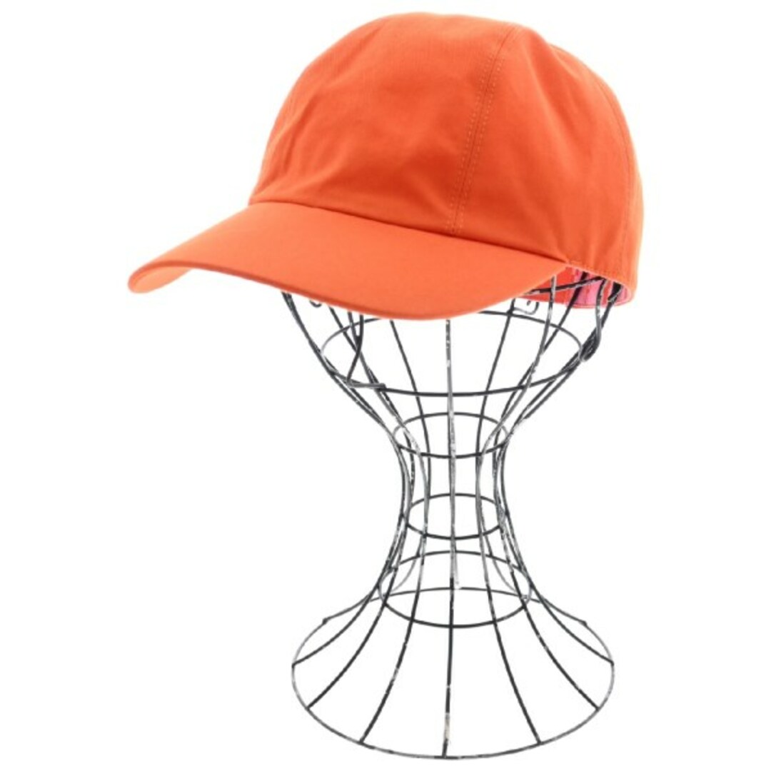 HERMES - HERMES エルメス キャップ 58 オレンジ 【古着】【中古 HERMES - HERMES エルメス キャップ 58 オレンジ 【古着】【中古