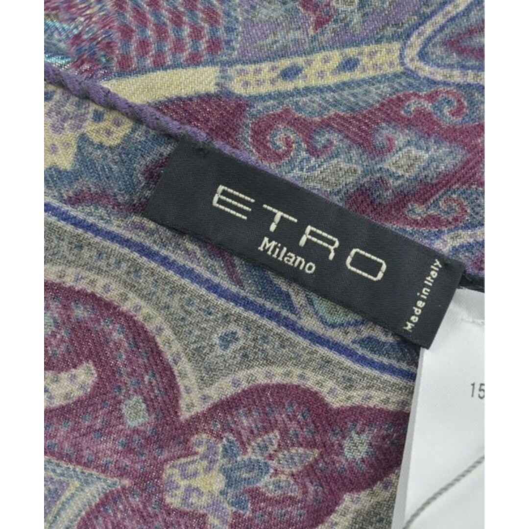 ETRO(エトロ)のETRO エトロ ストール - 青x紫x黄等(総柄) 【古着】【中古】 レディースのファッション小物(ストール/パシュミナ)の商品写真