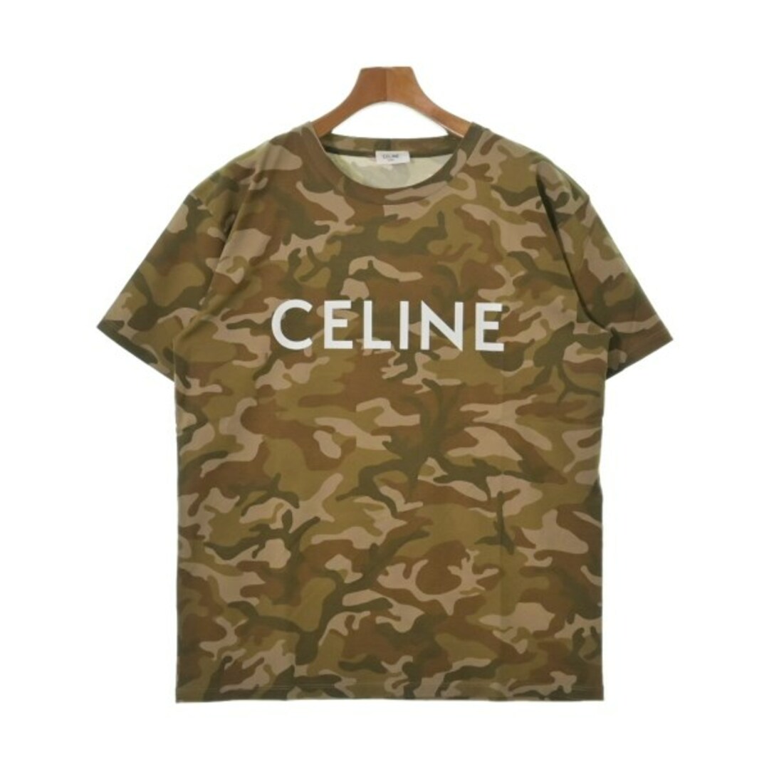 celine(セリーヌ)のCELINE セリーヌ Tシャツ・カットソー S 茶系xカーキ(迷彩) 【古着】【中古】 メンズのトップス(Tシャツ/カットソー(半袖/袖なし))の商品写真