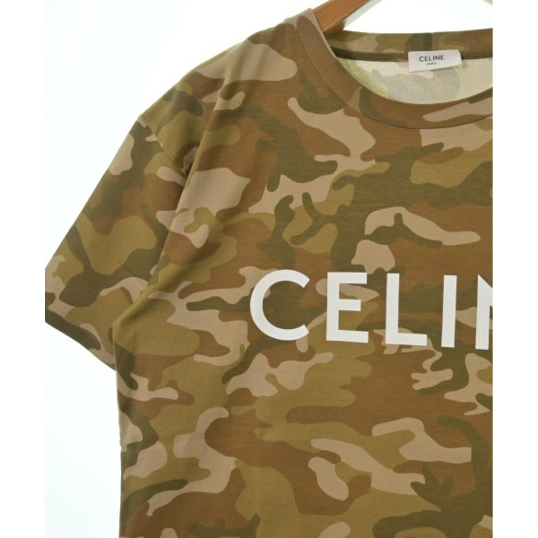 celine(セリーヌ)のCELINE セリーヌ Tシャツ・カットソー S 茶系xカーキ(迷彩) 【古着】【中古】 メンズのトップス(Tシャツ/カットソー(半袖/袖なし))の商品写真