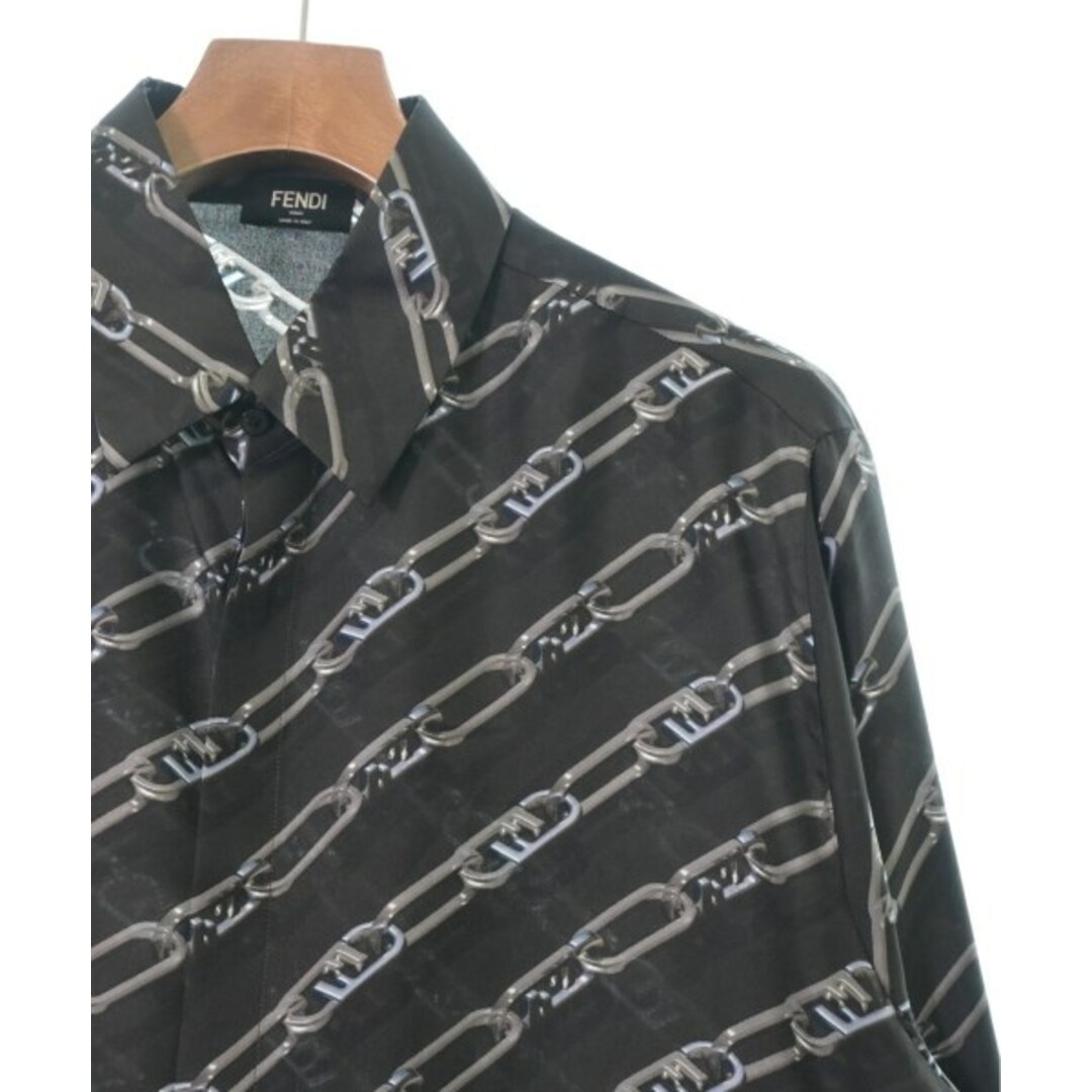 FENDI(フェンディ)のFENDI カジュアルシャツ 4(XL位) 黒xグレーx水色等(総柄) 【古着】【中古】 メンズのトップス(シャツ)の商品写真