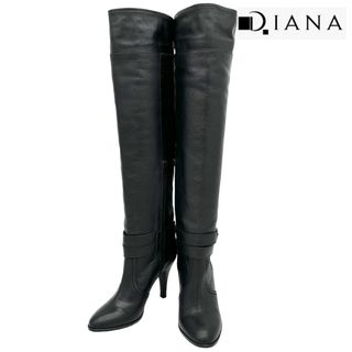 ダイアナ(DIANA)の〈美品〉DIANA ダイアナ【23cm】内ファスナー ニーハイブーツ 黒(ブーツ)