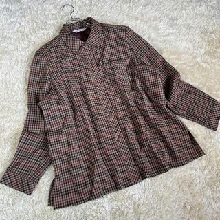 SILK&ROAD （3L） 総柄 チェックシャツ ジャケット(シャツ/ブラウス(長袖/七分))