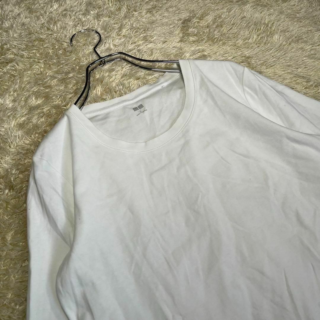 UNIQLO(ユニクロ)のUNIQLO ユニクロ （L） 七分丈 Tシャツ ホワイト レディースのトップス(Tシャツ(長袖/七分))の商品写真