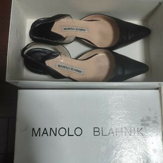 マノロブラニク(MANOLO BLAHNIK)のマノロブラニク　used 黒　パンプス　36 1/2(ハイヒール/パンプス)