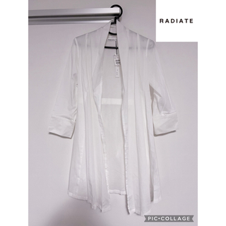 スコットクラブ(SCOT CLUB)のRADIATE 日本製ホワイトシャツ羽織り　タグ付新品　カーディガン(シャツ/ブラウス(長袖/七分))