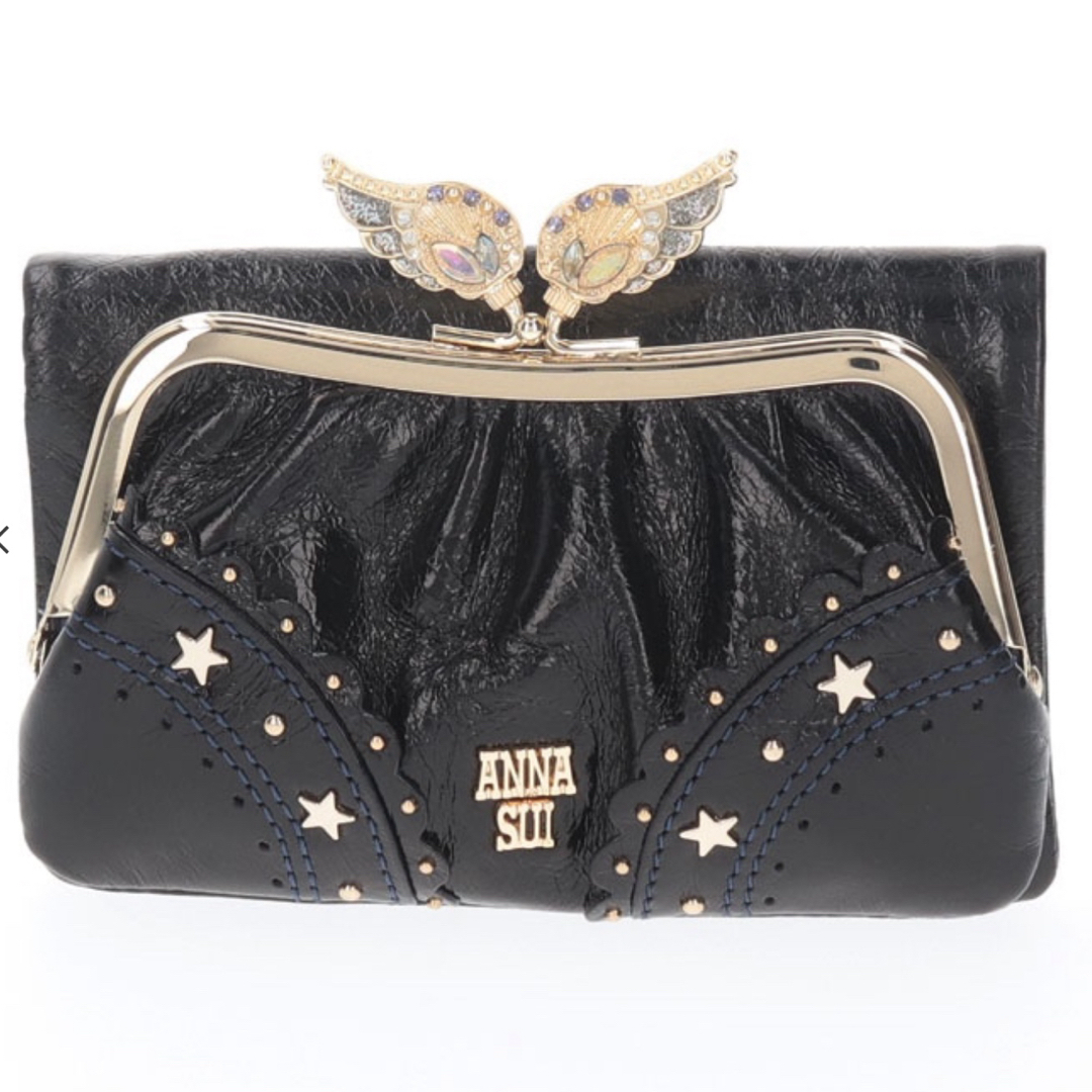 ANNA SUI(アナスイ)の新品アナスイ財布ニケ★ブラックがま口折り財布ANNASUI レディースのファッション小物(財布)の商品写真