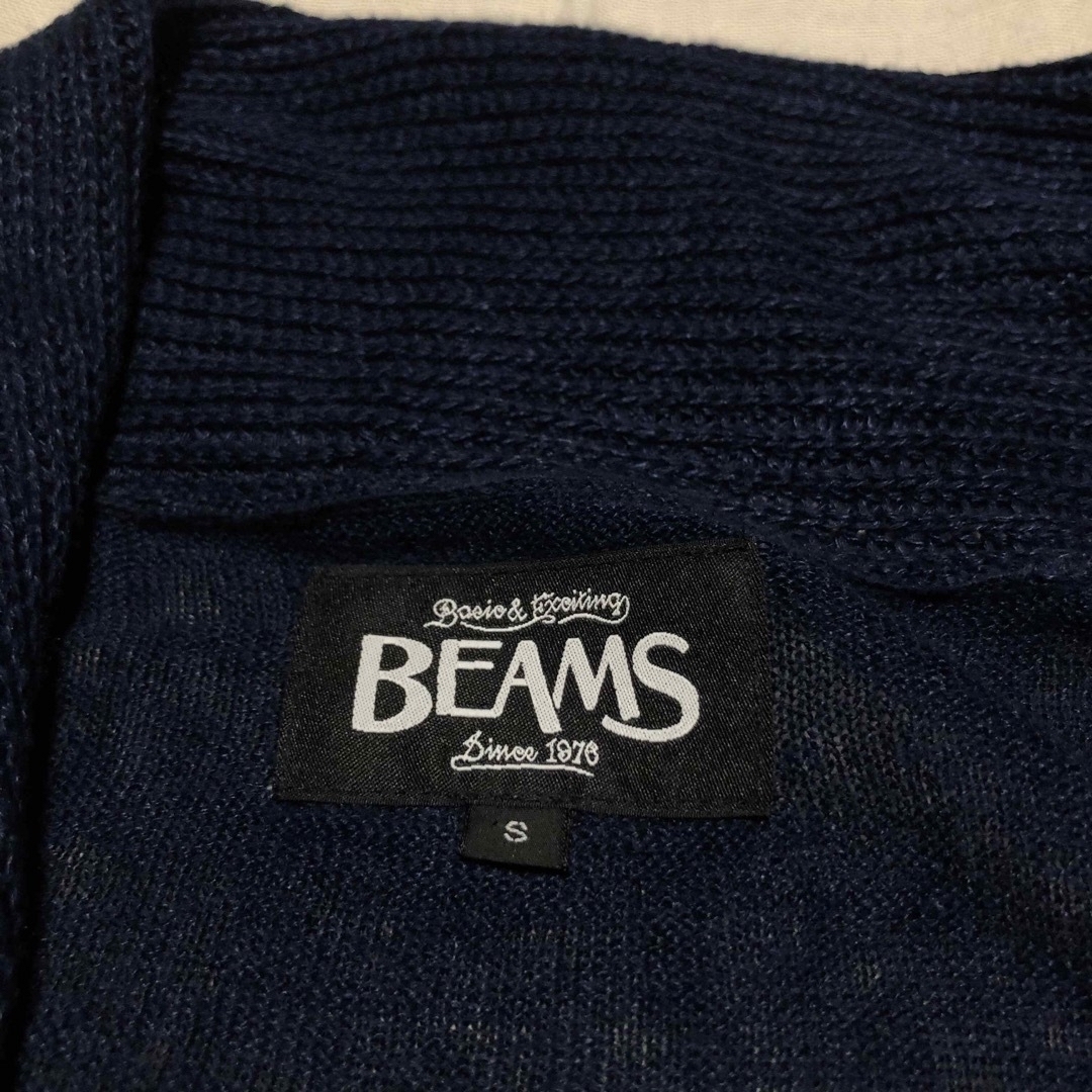 BEAMS(ビームス)の【極美品】BEAMS ビームス ショールカラーリネンカーディガン S インディゴ メンズのトップス(カーディガン)の商品写真