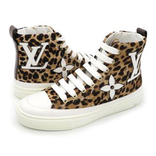 ルイヴィトン(LOUIS VUITTON)のルイヴィトン ステラー ライン ハイカットスニーカー モノグラム レディース ブラウン LOUIS VUITTON 【中古】 【アパレル・小物】(スニーカー)