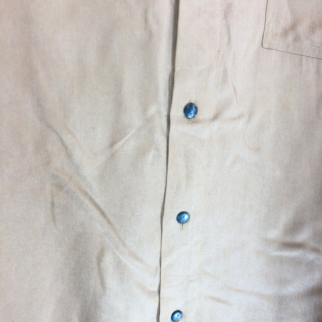 ZEIDLER＆ZEIDLER スタンドカラー 長袖 シルク シャツ カジュアル ベージュ (メンズ XL) 中古 古着 P5082 メンズのトップス(シャツ)の商品写真