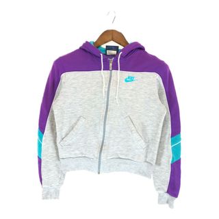 ナイキ(NIKE)の80年代 NIKE ナイキ フルジップ スウェット パーカー 紺タグ マルチカラー (レディース M) 中古 古着 P5102(パーカー)