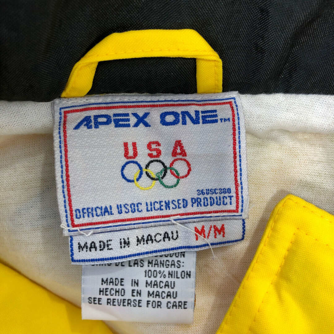 90年代 APEX ONE オリンピック USA ナイロン ハーフジップ スタジアムジャケット 刺繍 マルチカラー (メンズ M) 中古 古着 P5164 メンズのジャケット/アウター(その他)の商品写真