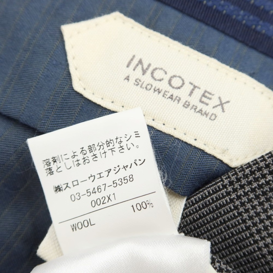 INCOTEX(インコテックス)の【中古】インコテックス INCOTEX SUPER100’S ウール チェック ドレススラックス パンツ グレーxブラック【サイズ44】【メンズ】 メンズのパンツ(スラックス)の商品写真