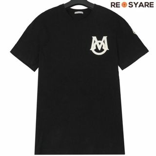 モンクレール(MONCLER)の美品 MONCLER モンクレール 2023AW ロゴワッペン モノグラム パッチ クルーネック 半袖 Ｔシャツ カットソー 46073(Tシャツ/カットソー(半袖/袖なし))