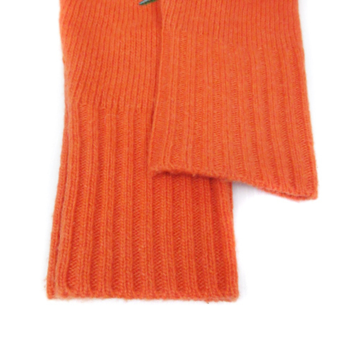 ドゥクラッセ ニット セーター ハイネック 花柄刺繍 ウール混 S オレンジ レディースのトップス(ニット/セーター)の商品写真