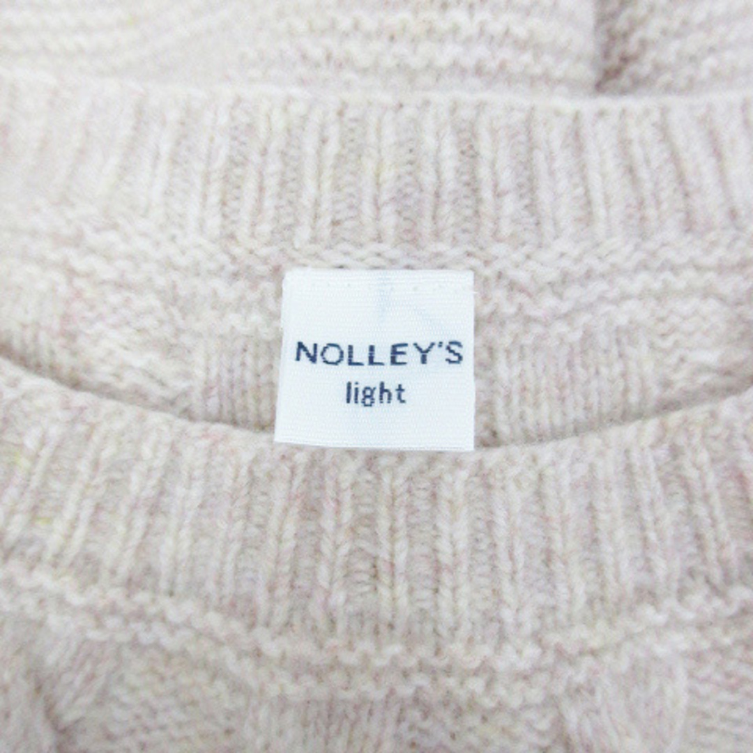 NOLLEY'S(ノーリーズ)のノーリーズ ニット セーター 長袖 ラウンドネック 総柄 38 ベージュ 赤 レディースのトップス(ニット/セーター)の商品写真