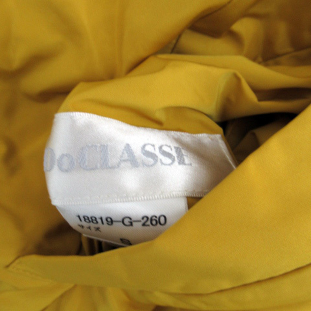 ドゥクラッセ ステンカラーコート ロング丈 リバーシブル 中綿 ウール S 黄 レディースのジャケット/アウター(その他)の商品写真