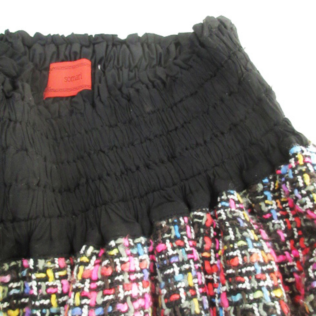 other(アザー)のソマリ ツイードスカート フレアスカート ひざ丈 F 黒 白 ブラック ホワイト レディースのスカート(ひざ丈スカート)の商品写真