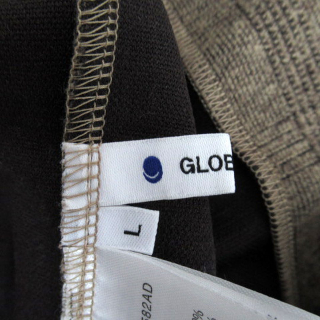 GLOBAL WORK(グローバルワーク)のグローバルワーク ノーカラージャケット ミドル丈 チェック柄 L 茶 ■MO レディースのジャケット/アウター(その他)の商品写真