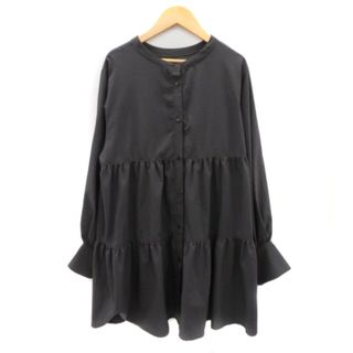 ダブルクローゼット(w closet)のダブルクローゼット チュニック シャツ ブラウス 長袖 バンドカラー 無地 F(チュニック)