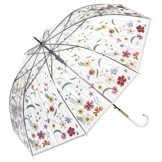 【色: ピンク】Wpc. 雨傘 ［ビニール傘］刺繍風アンブレラ ピンク 長傘 6(その他)