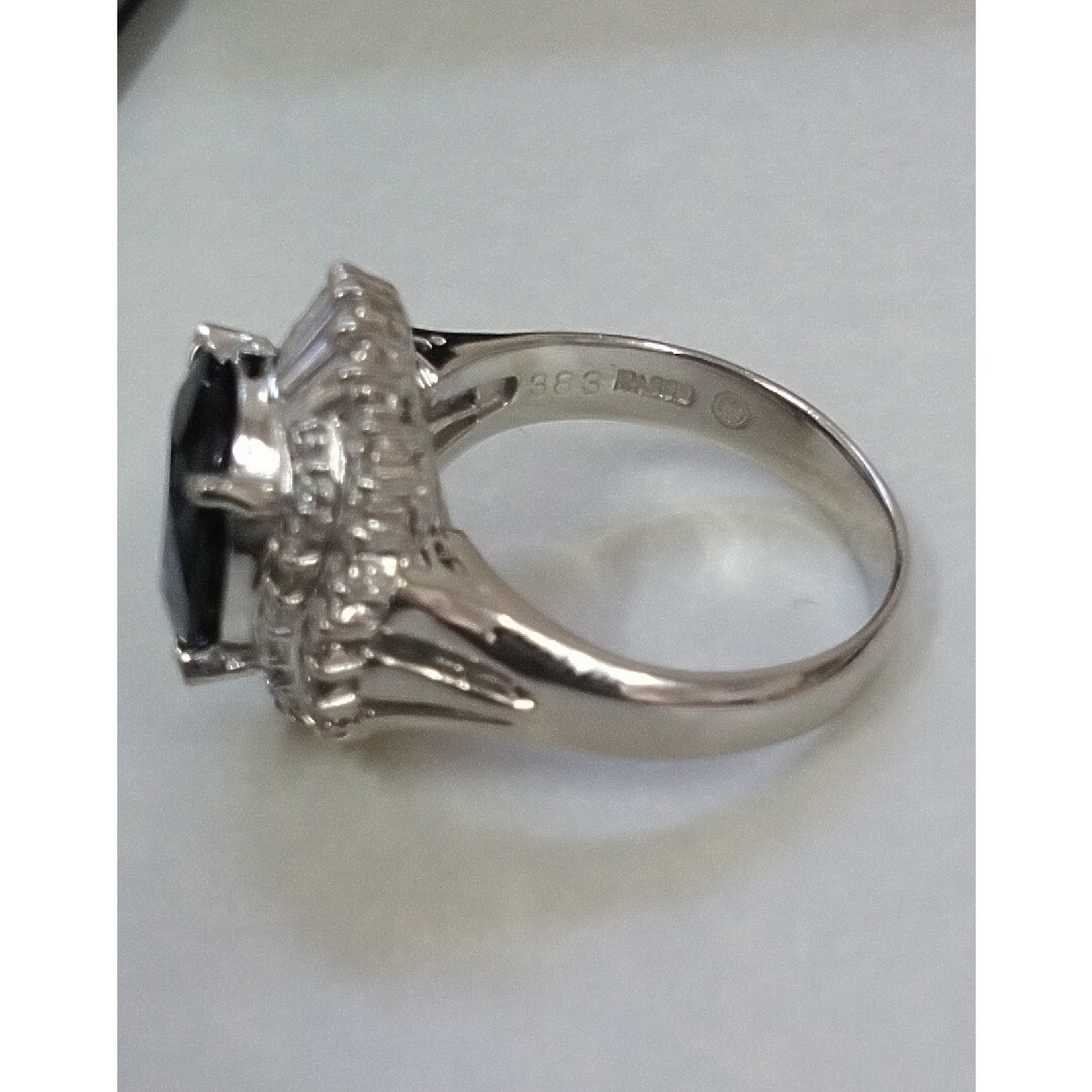 天然ブルーサファイア3.83キャラ　ダイヤモンドリング レディースのアクセサリー(リング(指輪))の商品写真