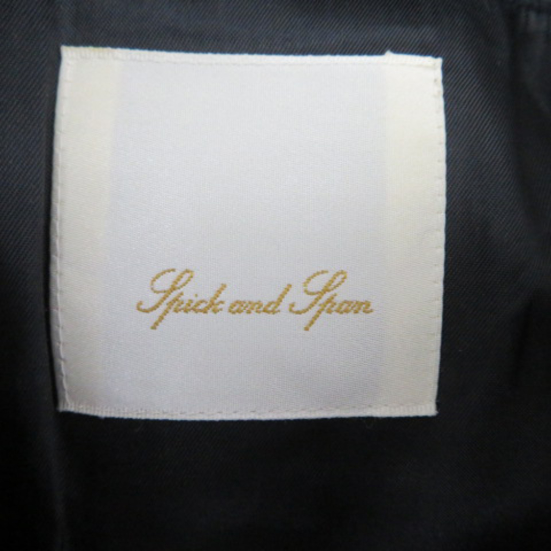 Spick & Span(スピックアンドスパン)のスピック&スパン ステンカラーコート ショート丈 ファー付き ウール混 36 黒 レディースのジャケット/アウター(その他)の商品写真