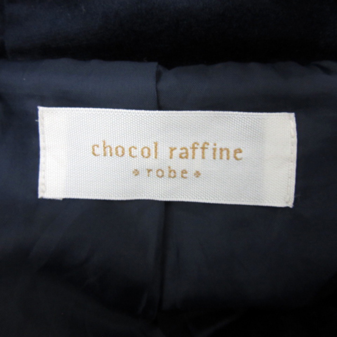 chocol raffine robe(ショコラフィネローブ)のショコラフィネローブ 中綿ジャケット ミドル丈 ジップアップ F 紺 ネイビー レディースのジャケット/アウター(その他)の商品写真